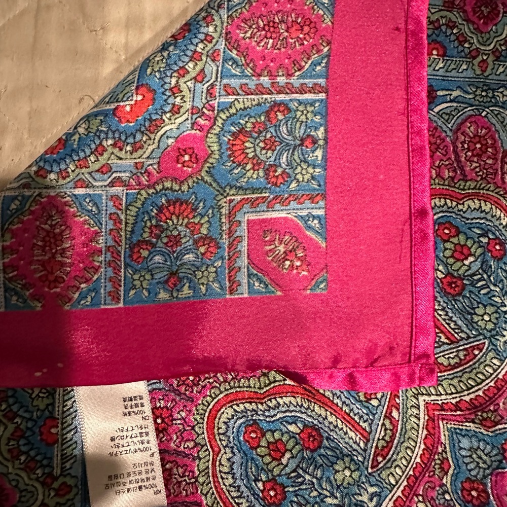 Silk scarf- small white paint drop on it- 100% polyester. Must sell! - Picture 8 of 10